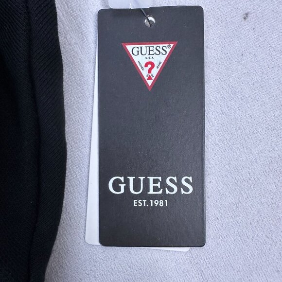 Guess Trixie Logo Cropped Hooded Sweatshirt Size XS Reflective Long Sleeved - Picture 2 of 9